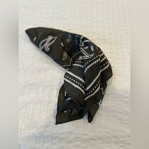 Medium silky scarf bandana khaki green color